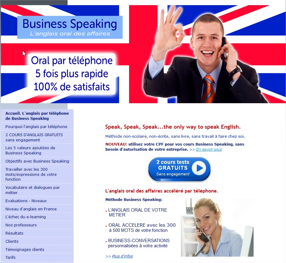 Anglais professionnel par téléphone