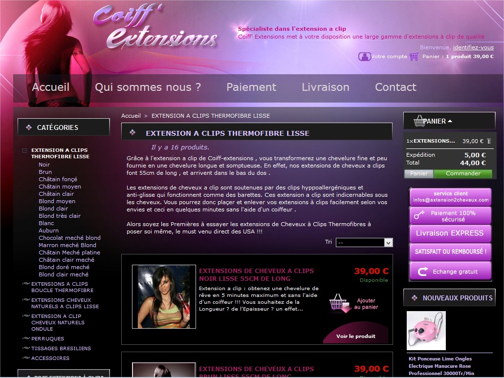 Extensions de cheveux à clips