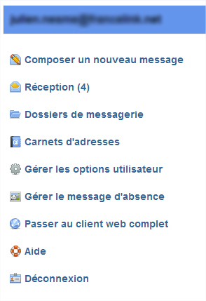 messagerie professionnelle - interface mobile
