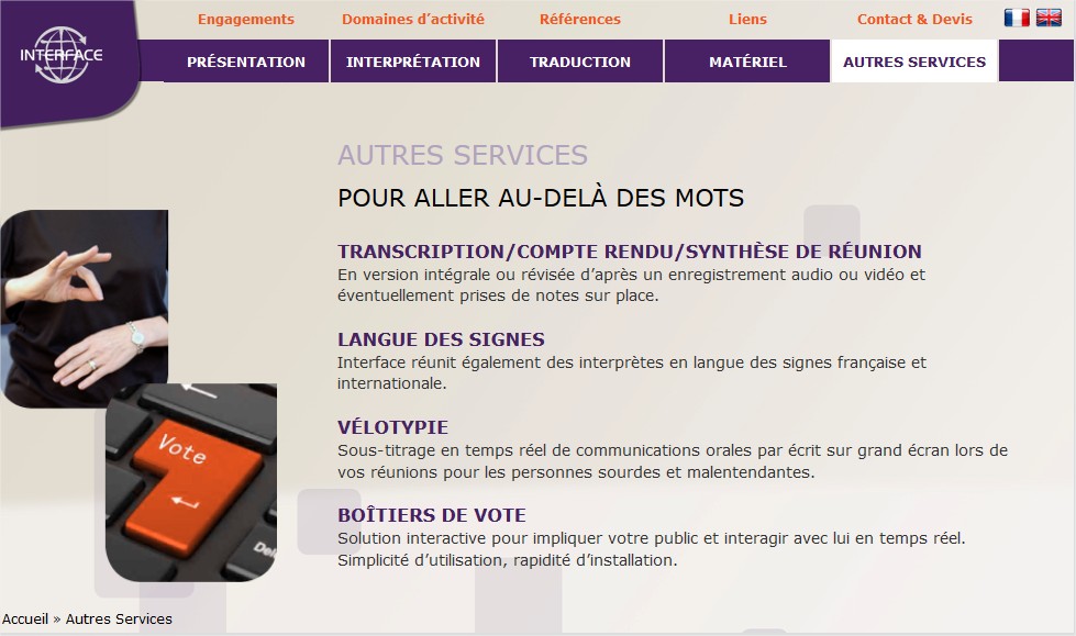 interpretation en langage des signes Lyon Paris